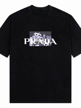 Luxury Italian Style Photo Graphic T-shirt Milano Fashion Design Black Cotton Te